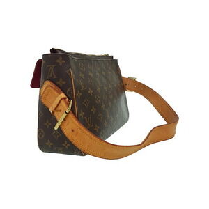 Louis Vuitton Cite Leather Shoulder Bag Viva Brown Semi Monogram